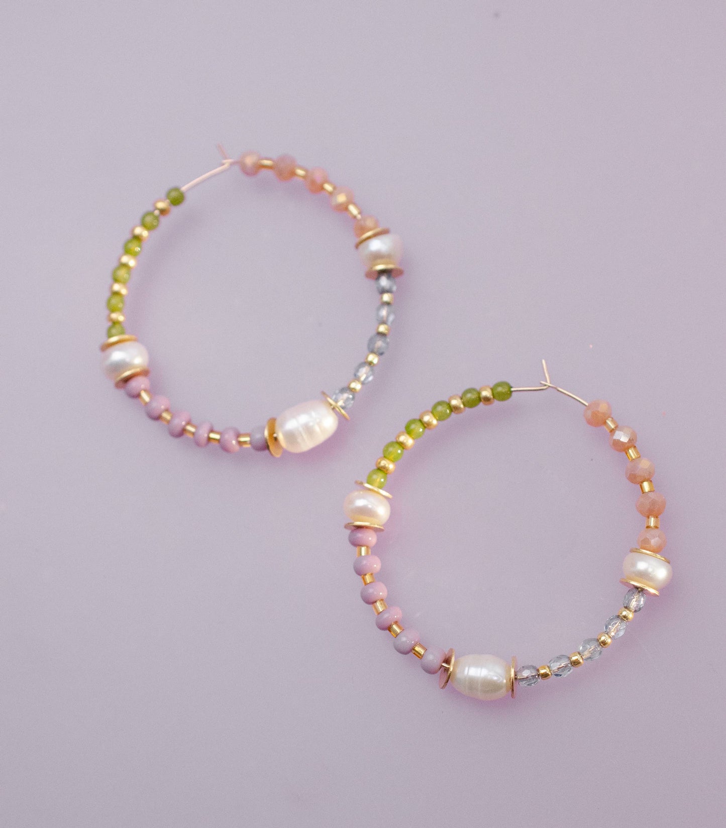Jules | Pearl and Pastel Beaded Hoops