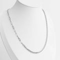 Tennis Chain Split Necklace | Silver