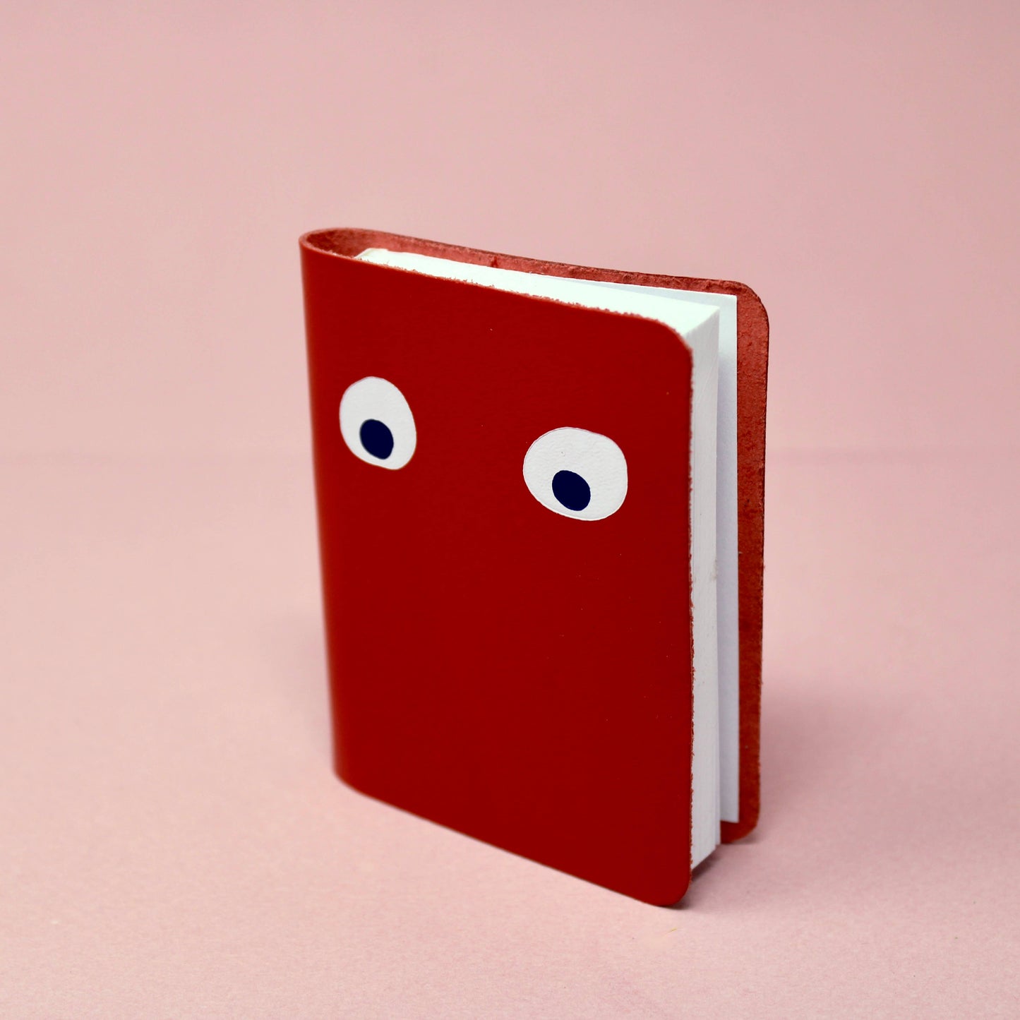 Googly Eye Mini Leather Notebook | Orange