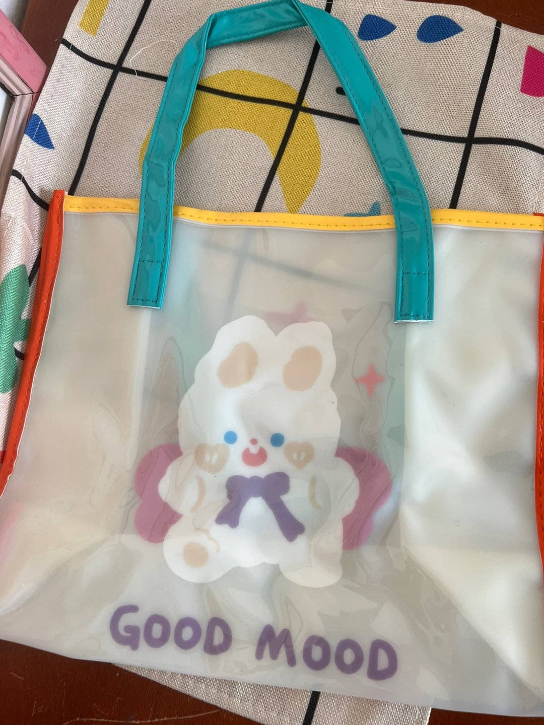 Cute Jelly Tote Bag | Bear & Bunny Print