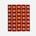 Flower Stripe Throw | Wine Red