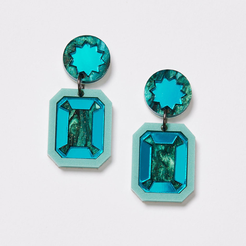 Brilliant Drop Earrings | Emerald