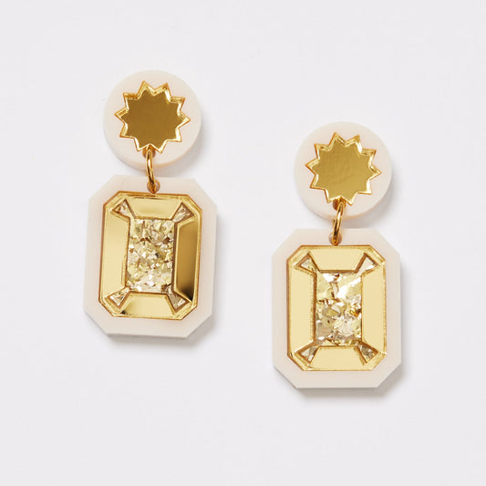 Brilliant Drop Earrings | Gold