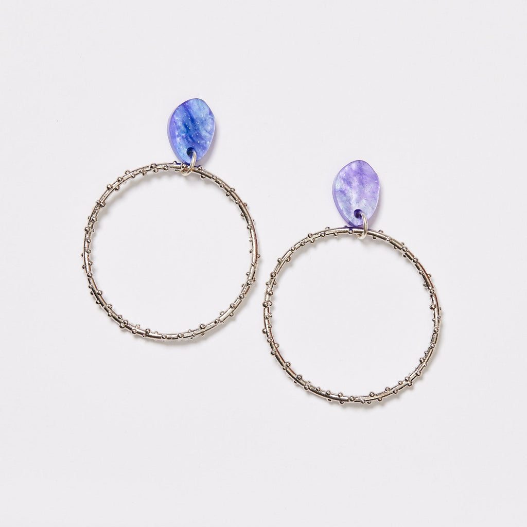 Neptune Hoop Earrings | Lilac/Silver