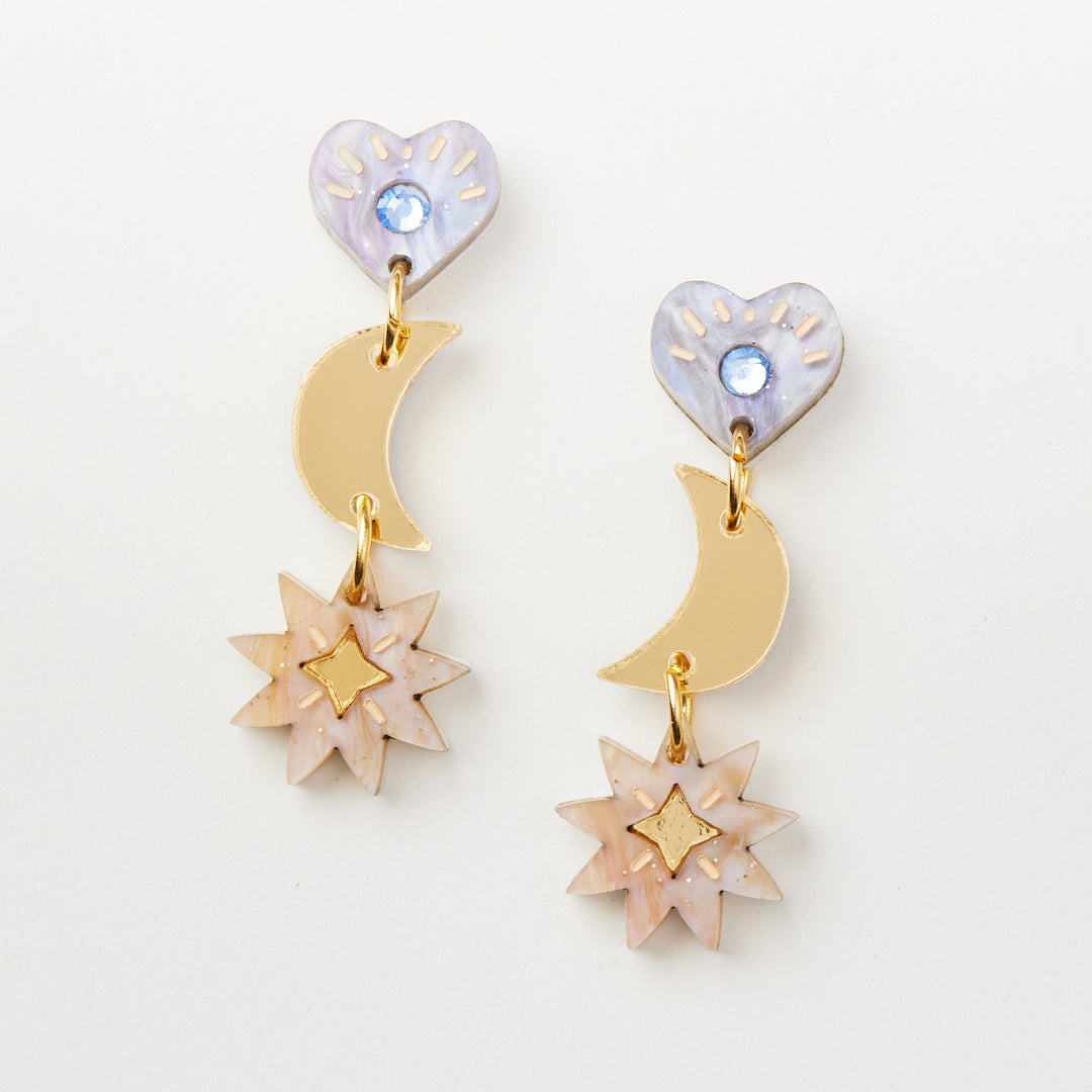 Mia Earrings | Gold Grey