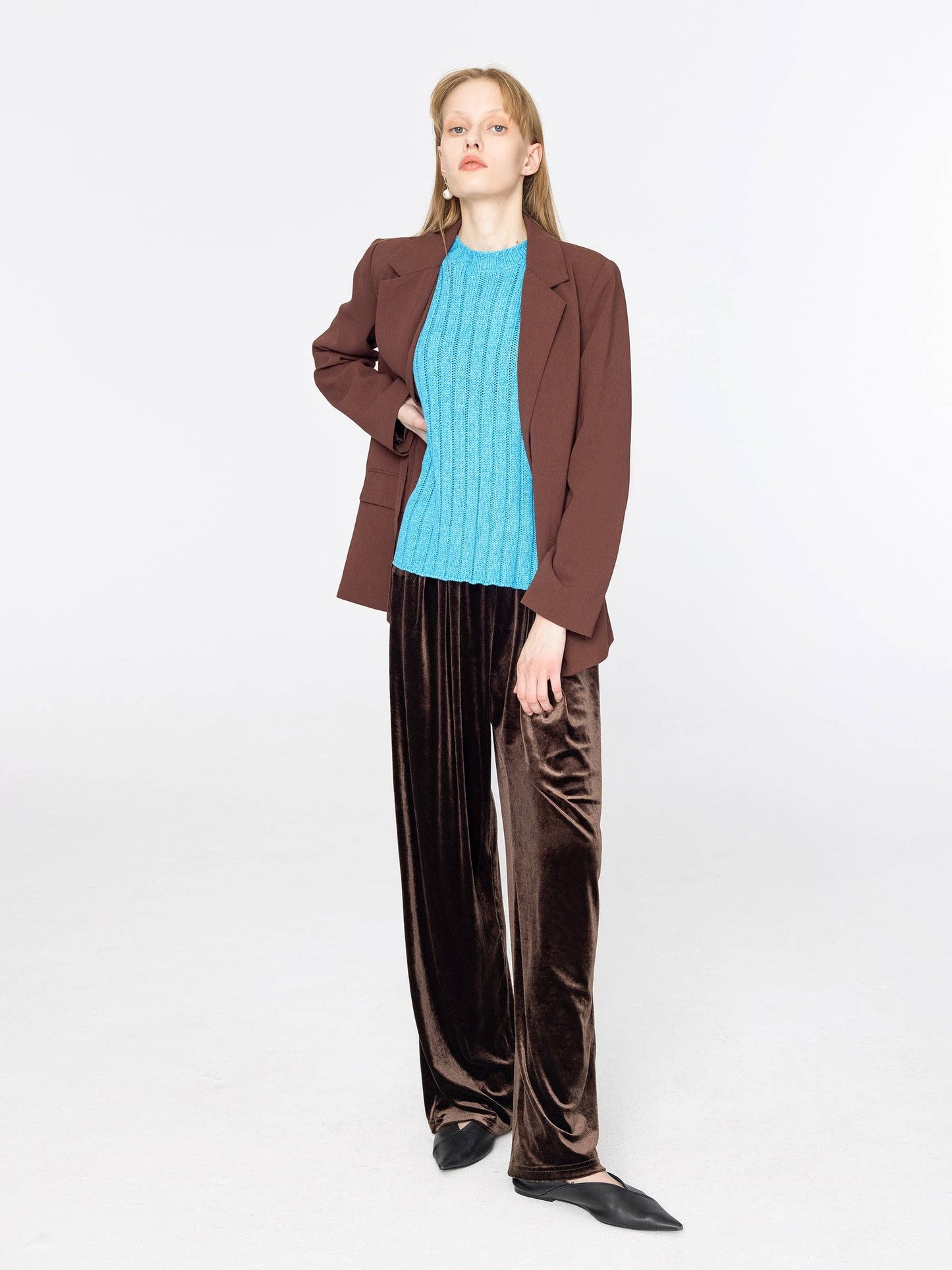 Velvet Wide Leg Pants