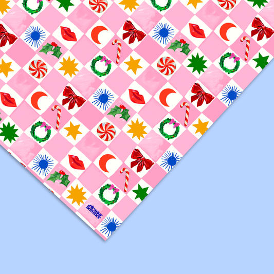 Kissmas Checkerboard Gift Wrap