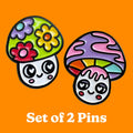 Enamel Pin - Mushroom Duo Set