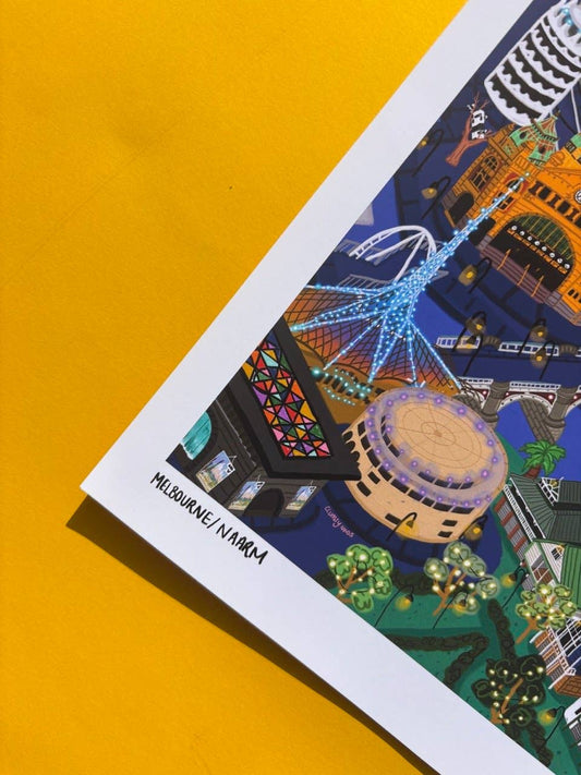 Melbourne at Night | A4 Print