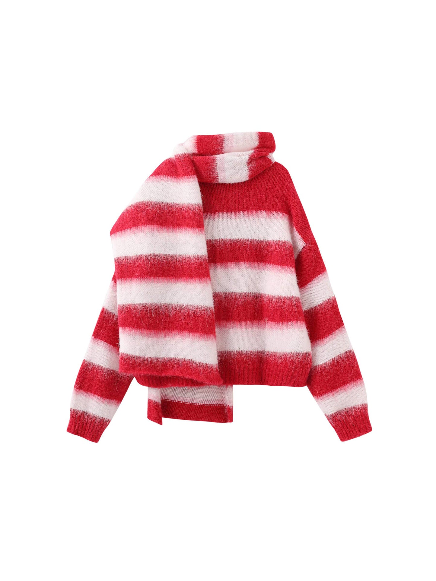 Stripe Wool Knit Cardigan/Scarf Set | Various Colours