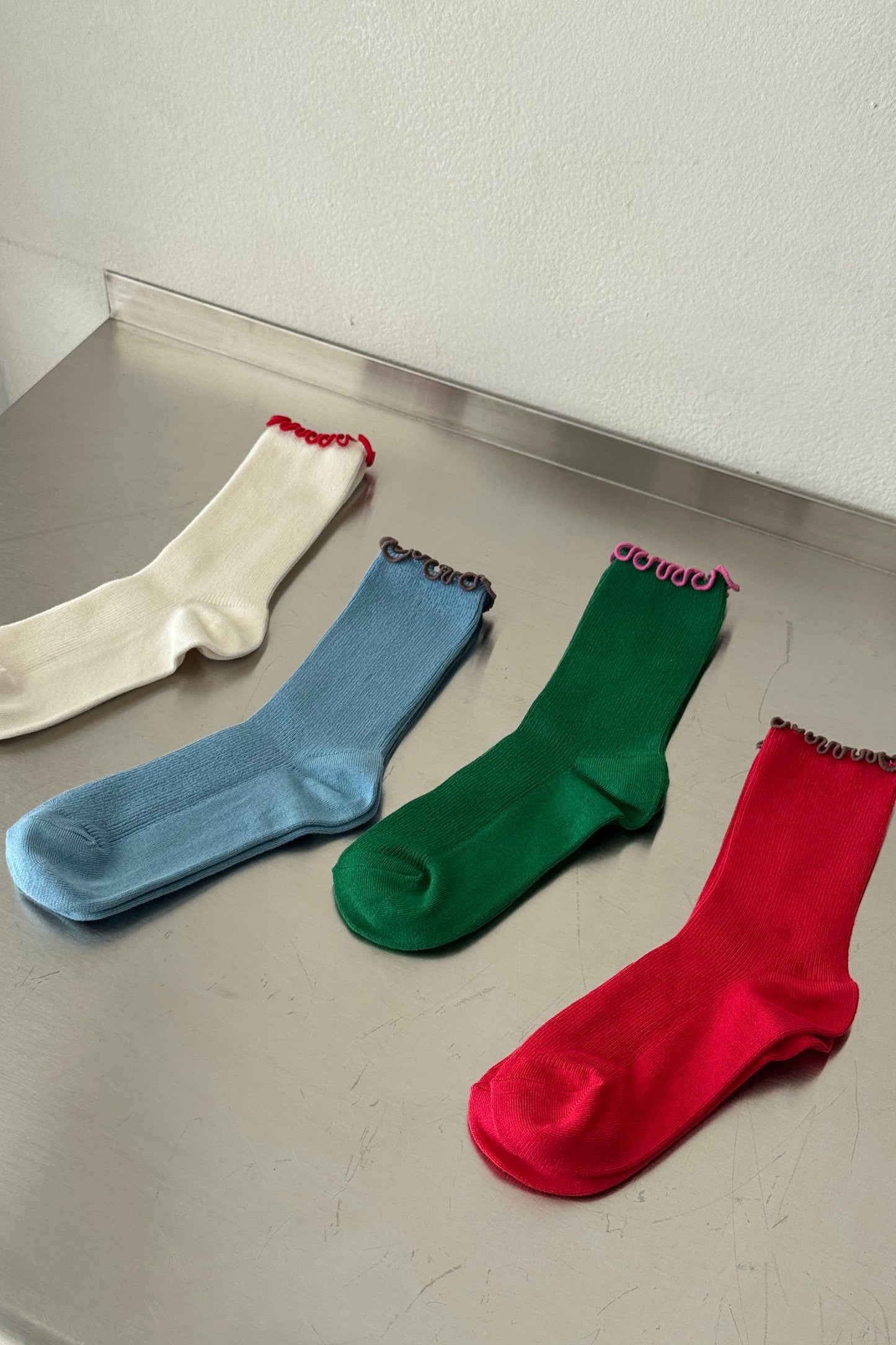 Ruffled Modal Socks | Green