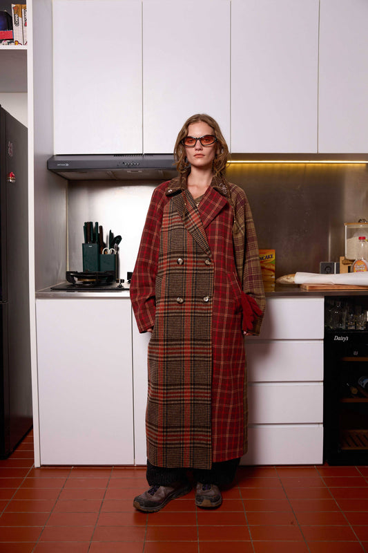 Double Breasted Blanket Coat | Brick