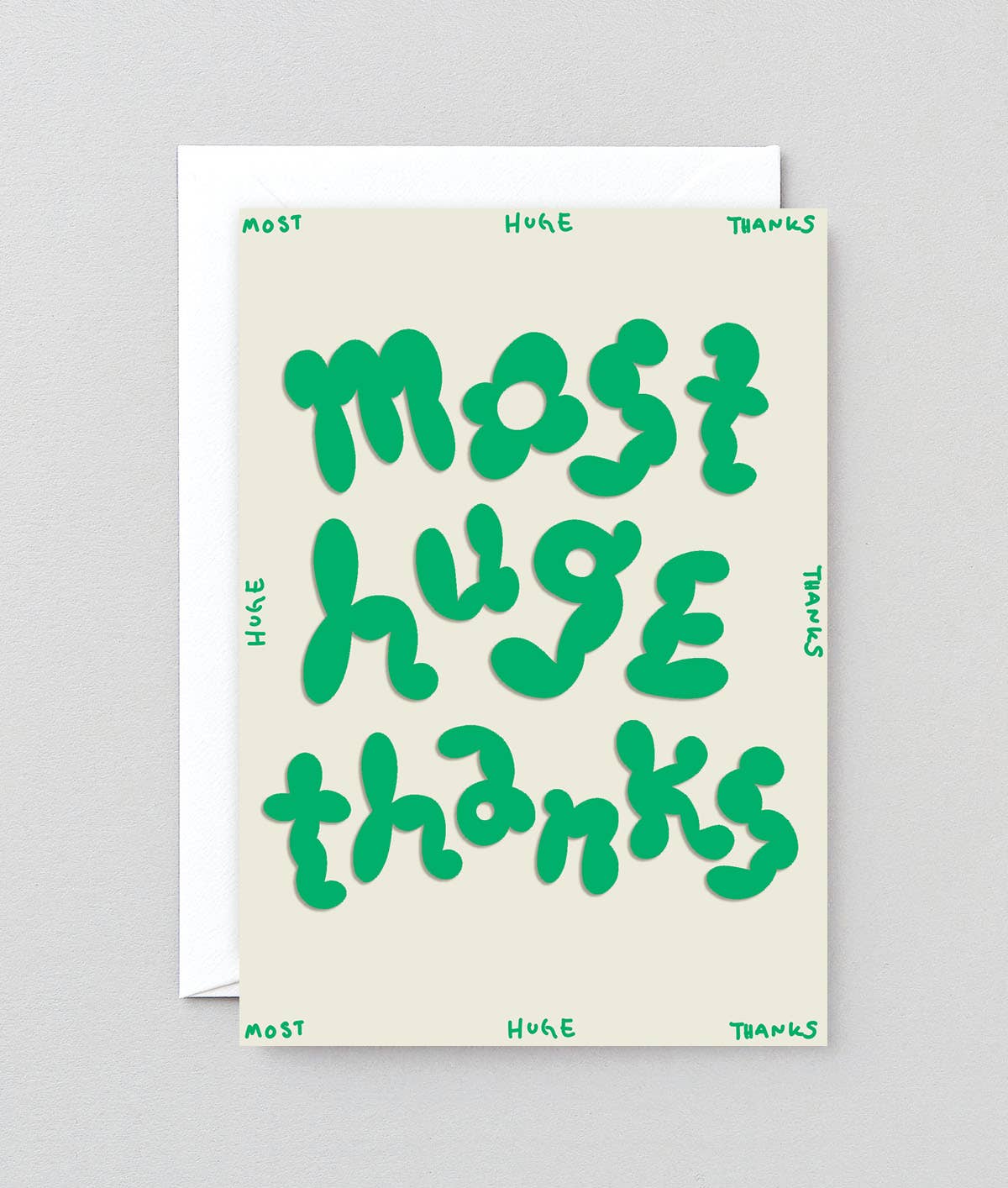 'Most Huge Thanks' Embossed Greetings Card