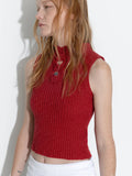 Flower Sleeveless Knit Top