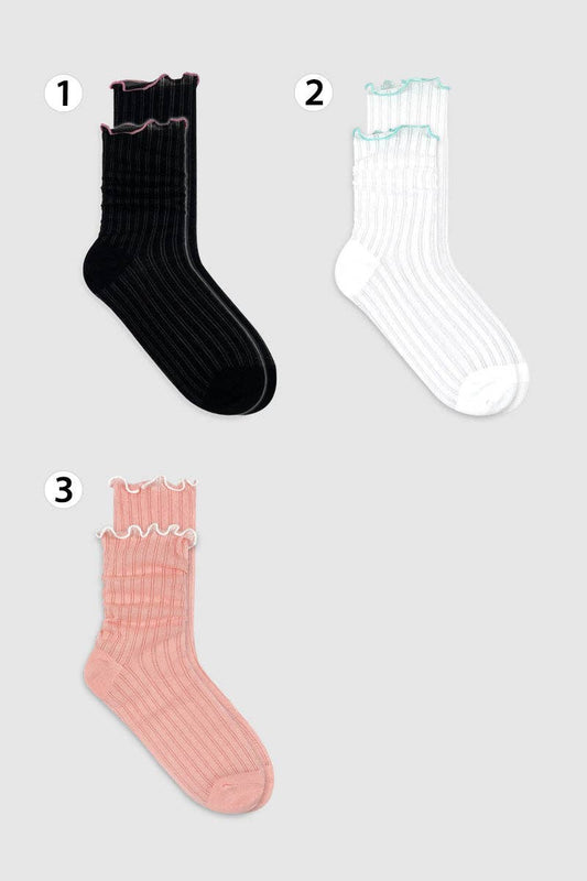 Women's Crew Sock | Sheer Ruffle