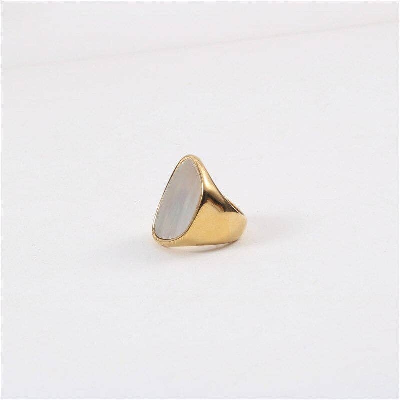 Mother of Pearl | Large Gold Ring