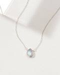 Silver Delicate Gemstone Necklace | Moonstone