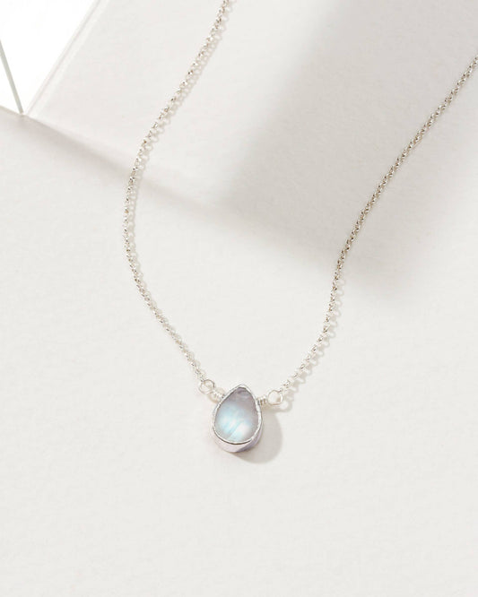 Silver Delicate Gemstone Necklace | Moonstone