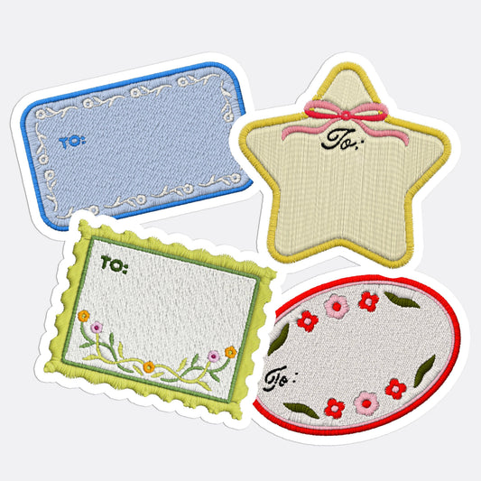Gift Tag Stickers | Embroidered Patch