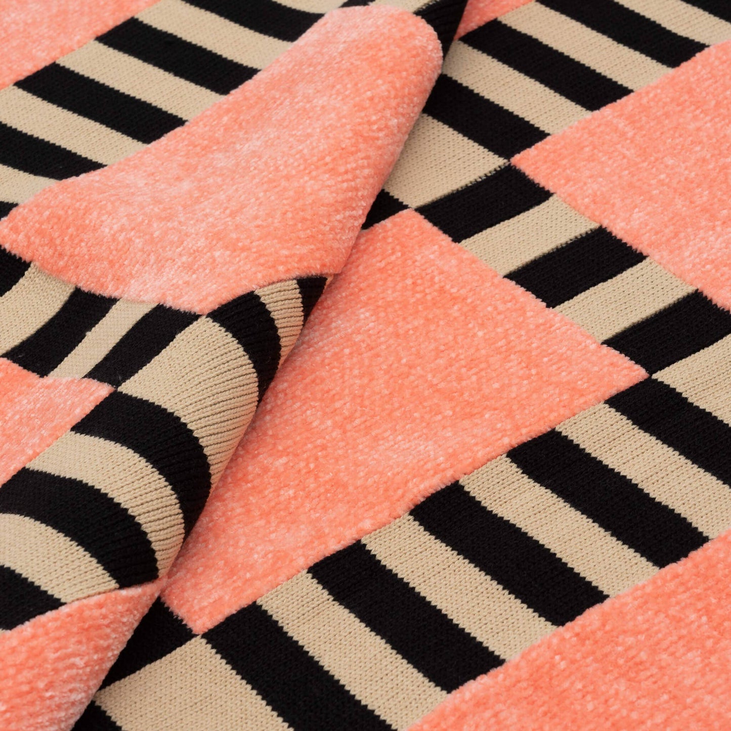 Tile Patch Chenille Throw | Peach