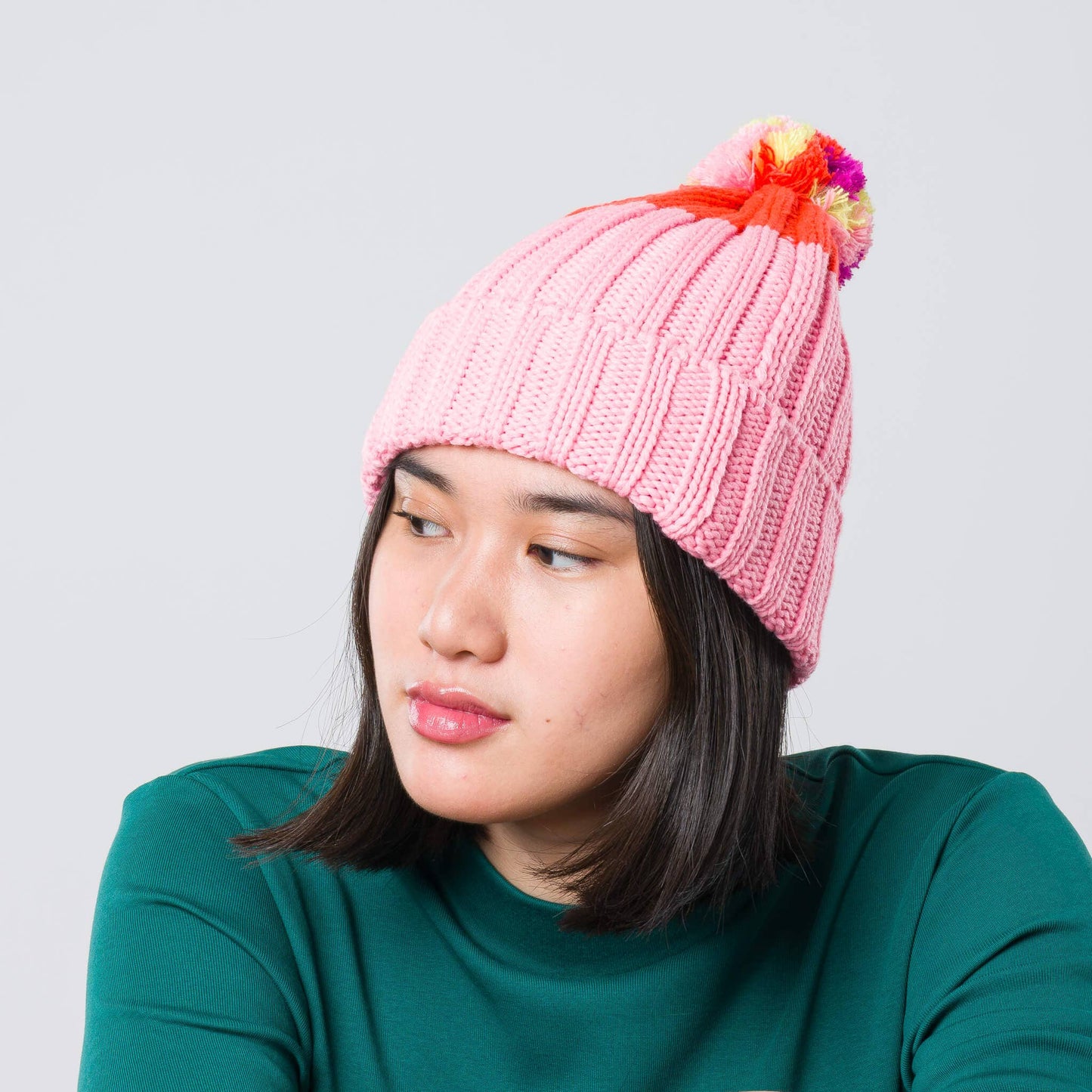 Chunky Colorblock | Knit Pom Beanie
