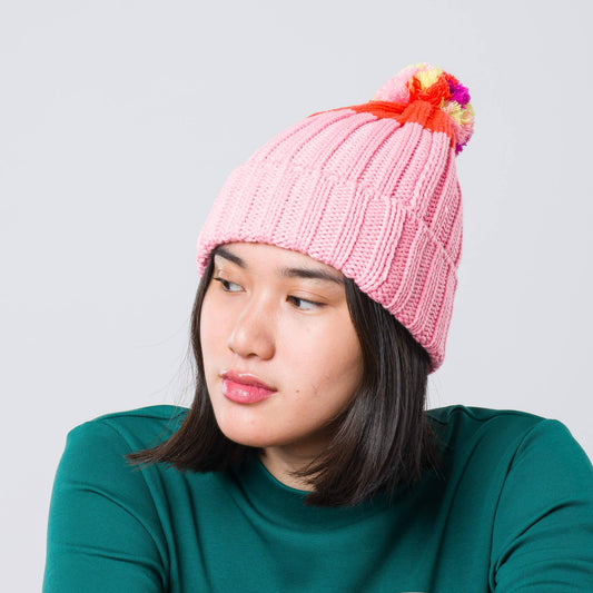 Chunky Colorblock | Knit Pom Beanie