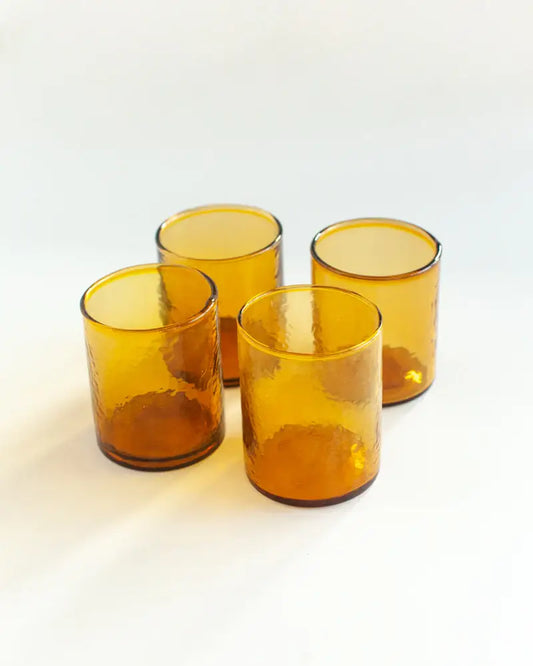 Handblown Hammered Glasses | Set of 4