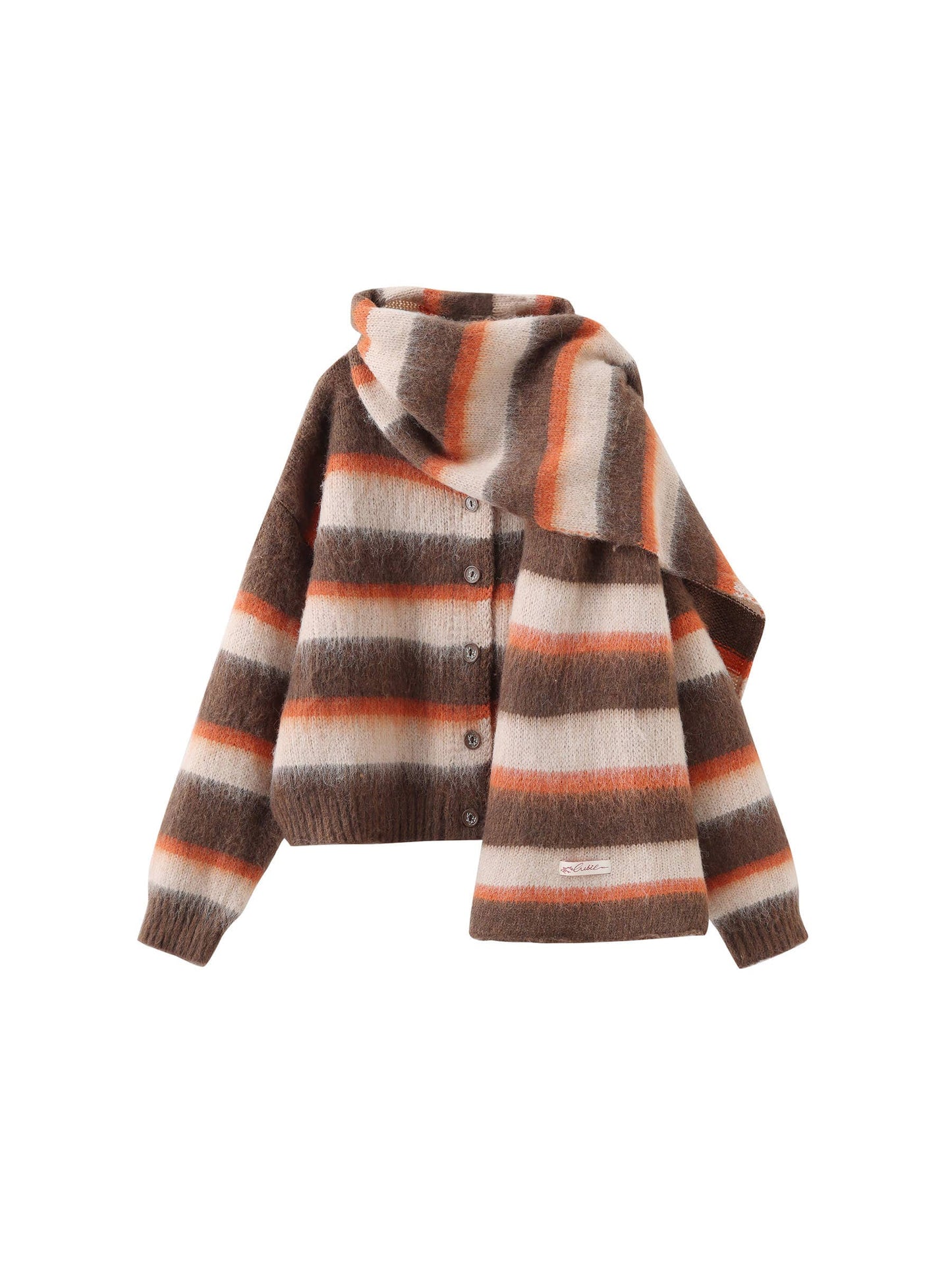 Stripe Wool Knit Cardigan/Scarf Set | Various Colours