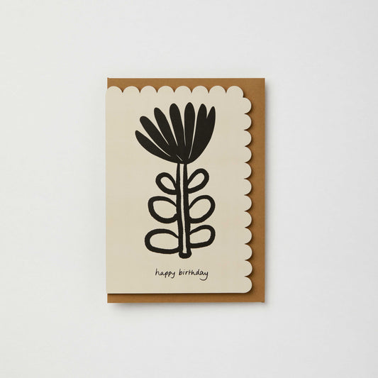 flower happy birthday card