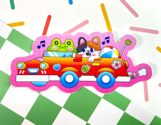 Frog Road trip | Vinyl Sticker