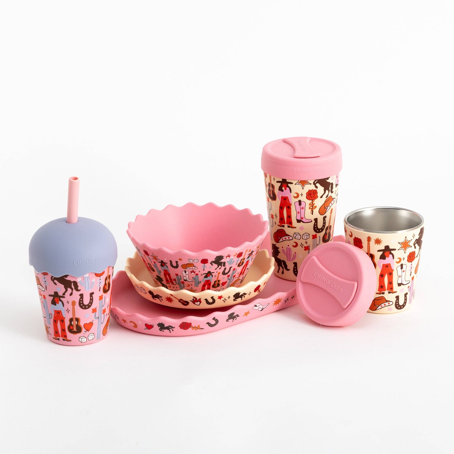 Cowgirl Bowl and Plate Set