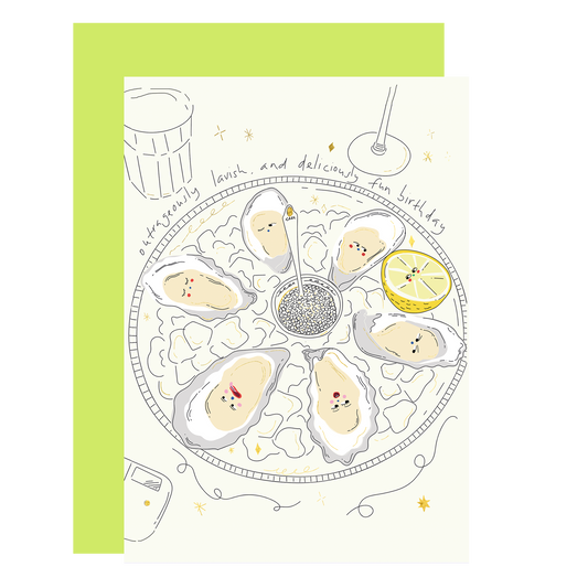Lavish oyster birthday card
