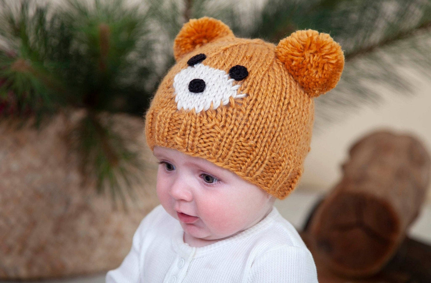 Bear Face Beanie | Caramel