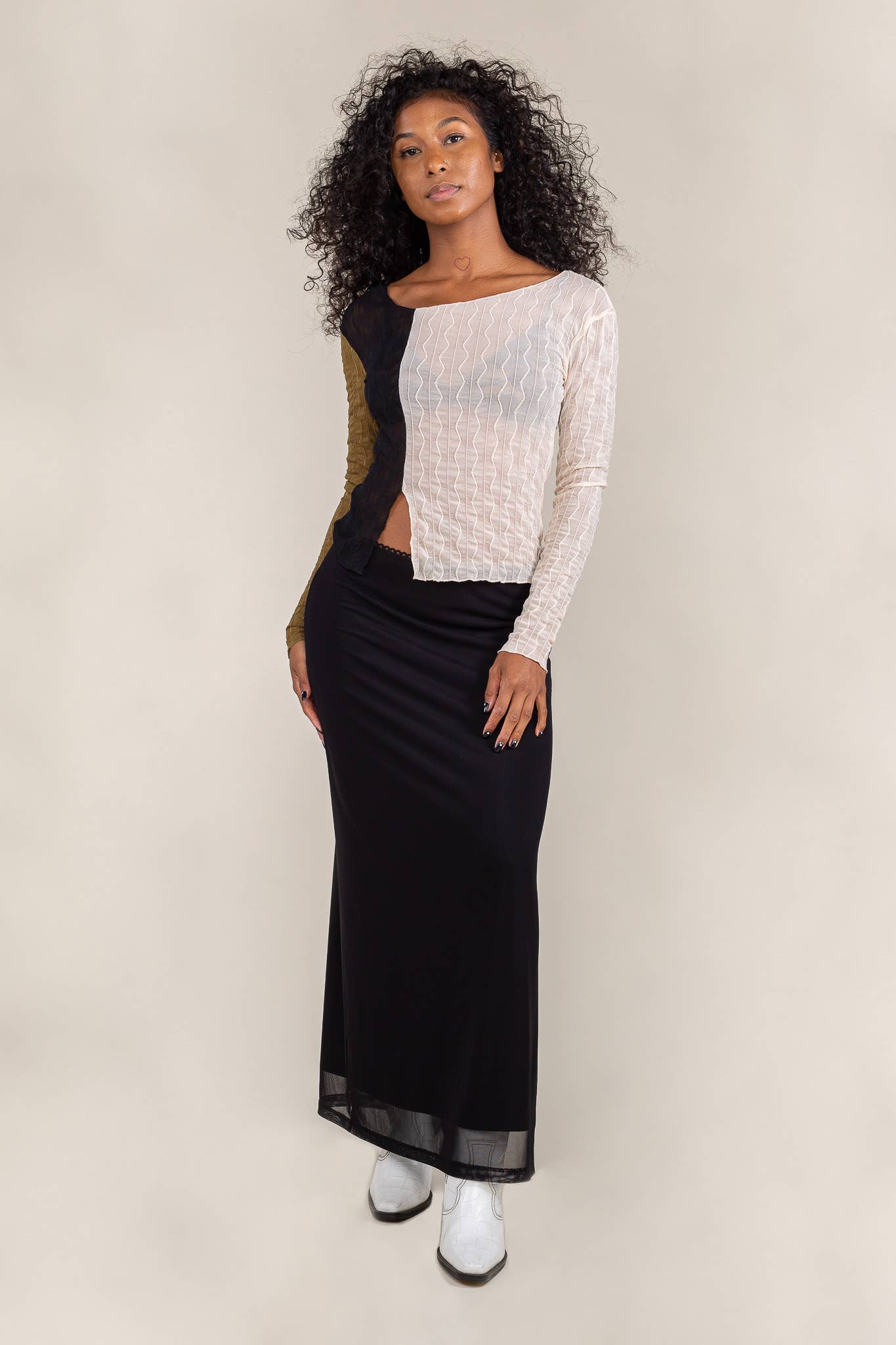 NEWS PAPER JACQUARED KNIT TOP AMERI NEWS PAPER JACQUARED KNIT TOP