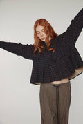 Cotton Pleated Blouse | Black