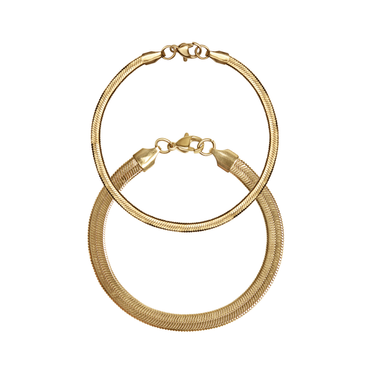 Herringbone Chain Bracelet | Gold