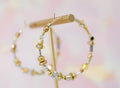 Gold and Silver Large beaded Hoops