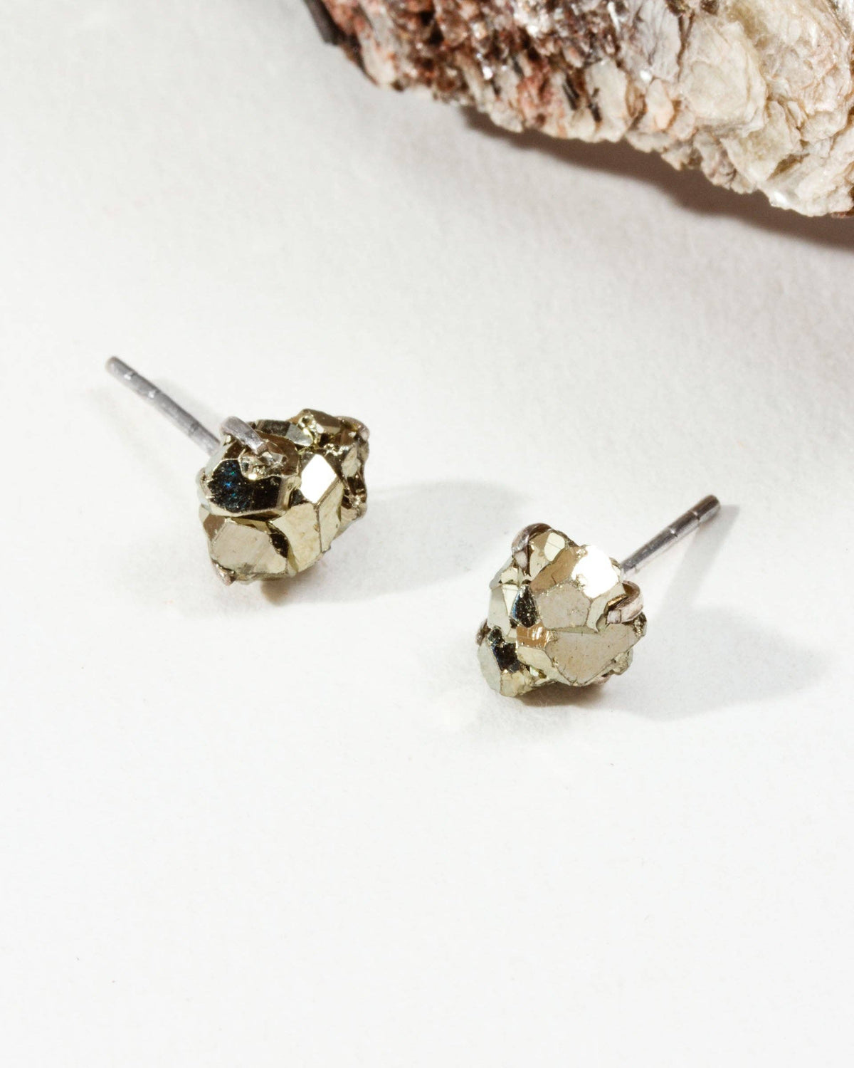 Raw Beauty Earrings | Sterling Silver & Pyrite
