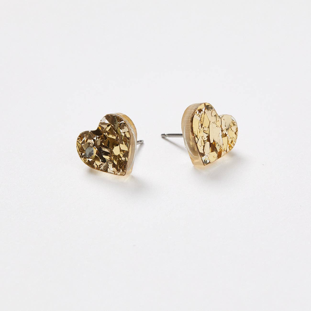 Heart Stud Earrings | Gold