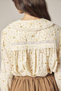 Peter Pan Collar Blouse | Yellow & Olive