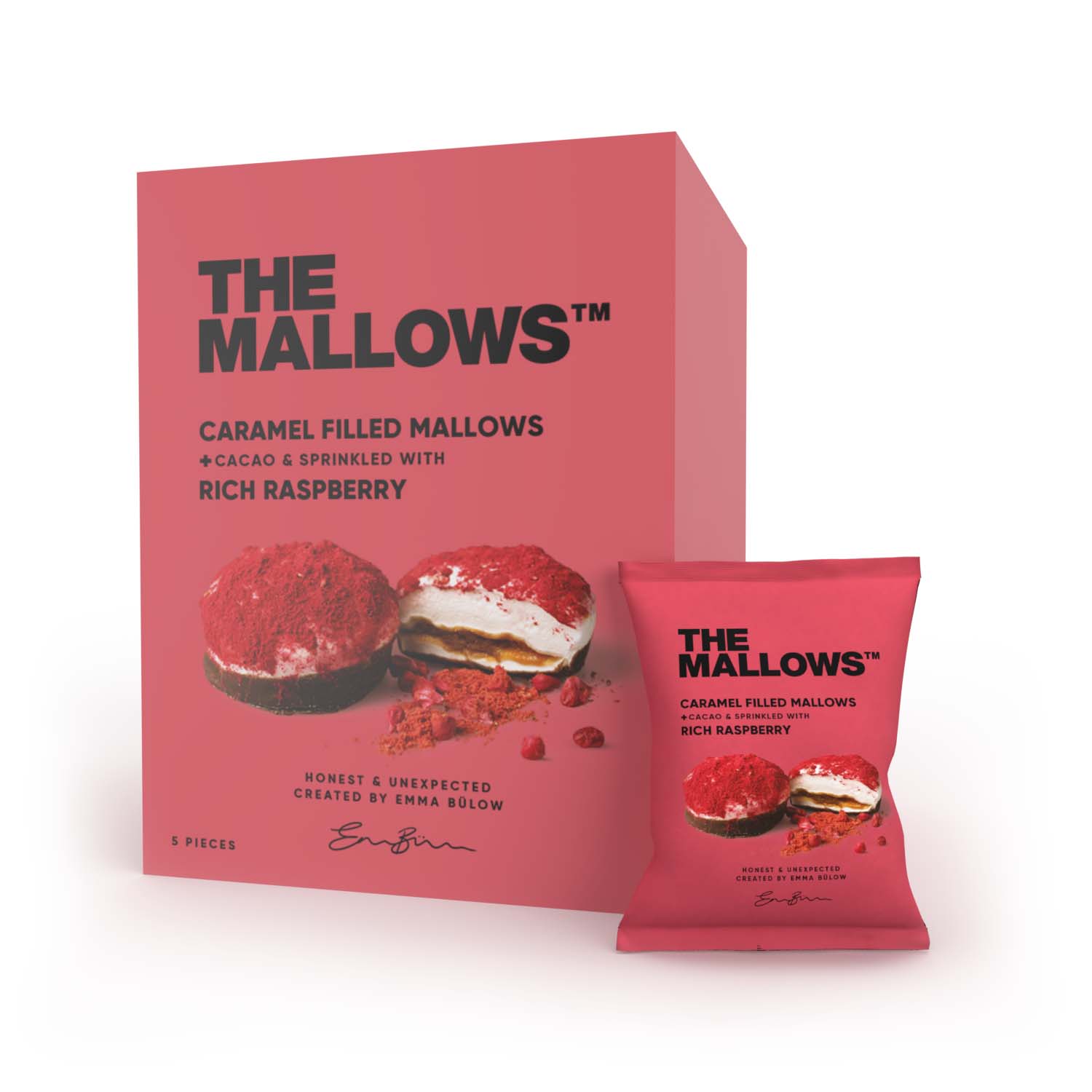 Caramel Filled Mallows With Rich Raspberry