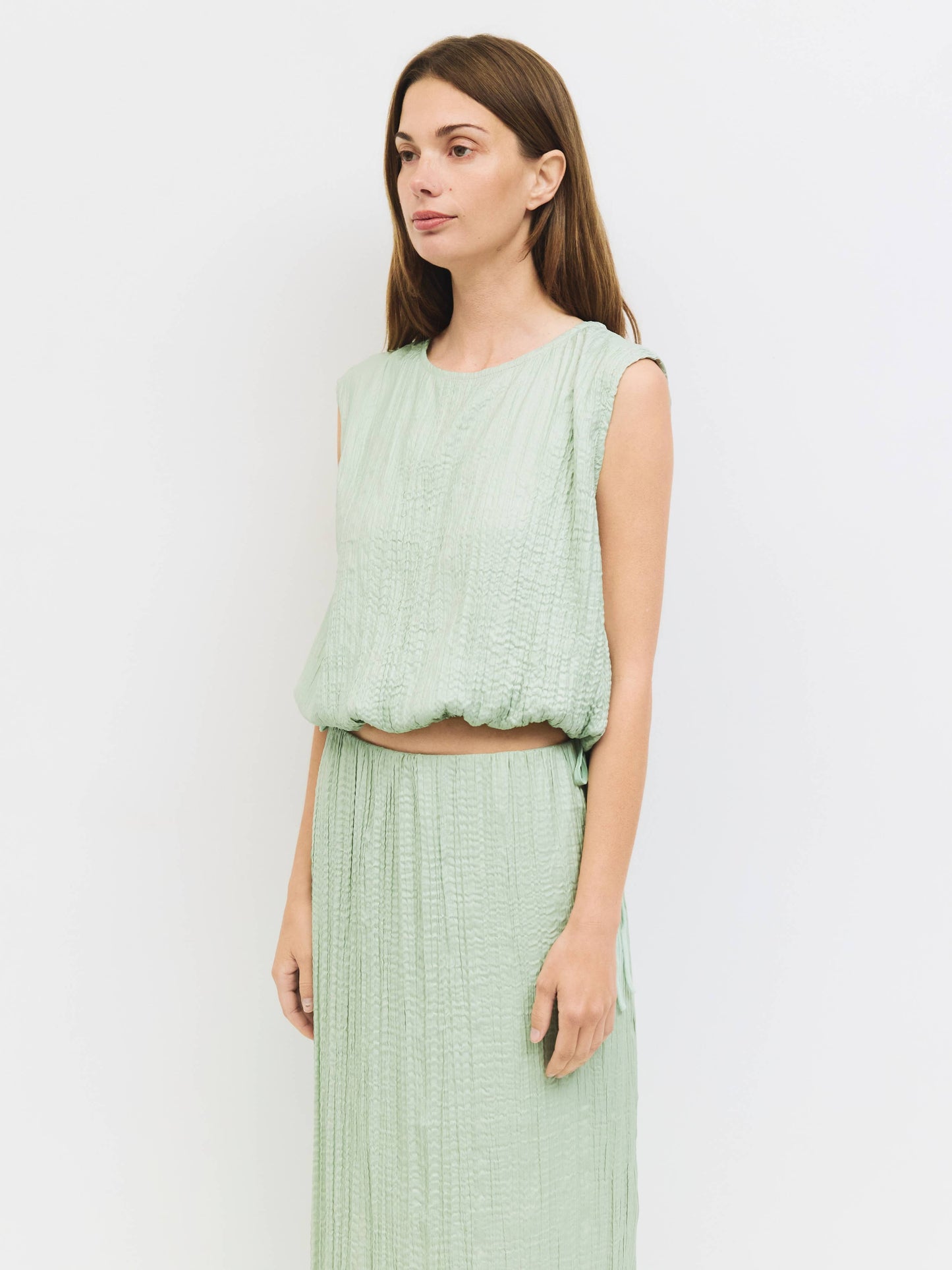 Dunn Top | Sleeveless Plisse Blouse