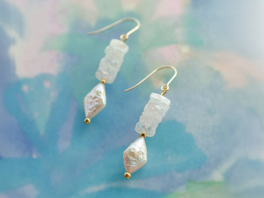 Pear and Moonstone | Drop Earrings