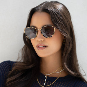 Luna Cat Eye Sunglasses | Milky Tortoise