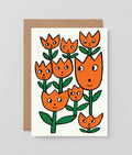 Smiling Flowers'' Embossed Greetings Card