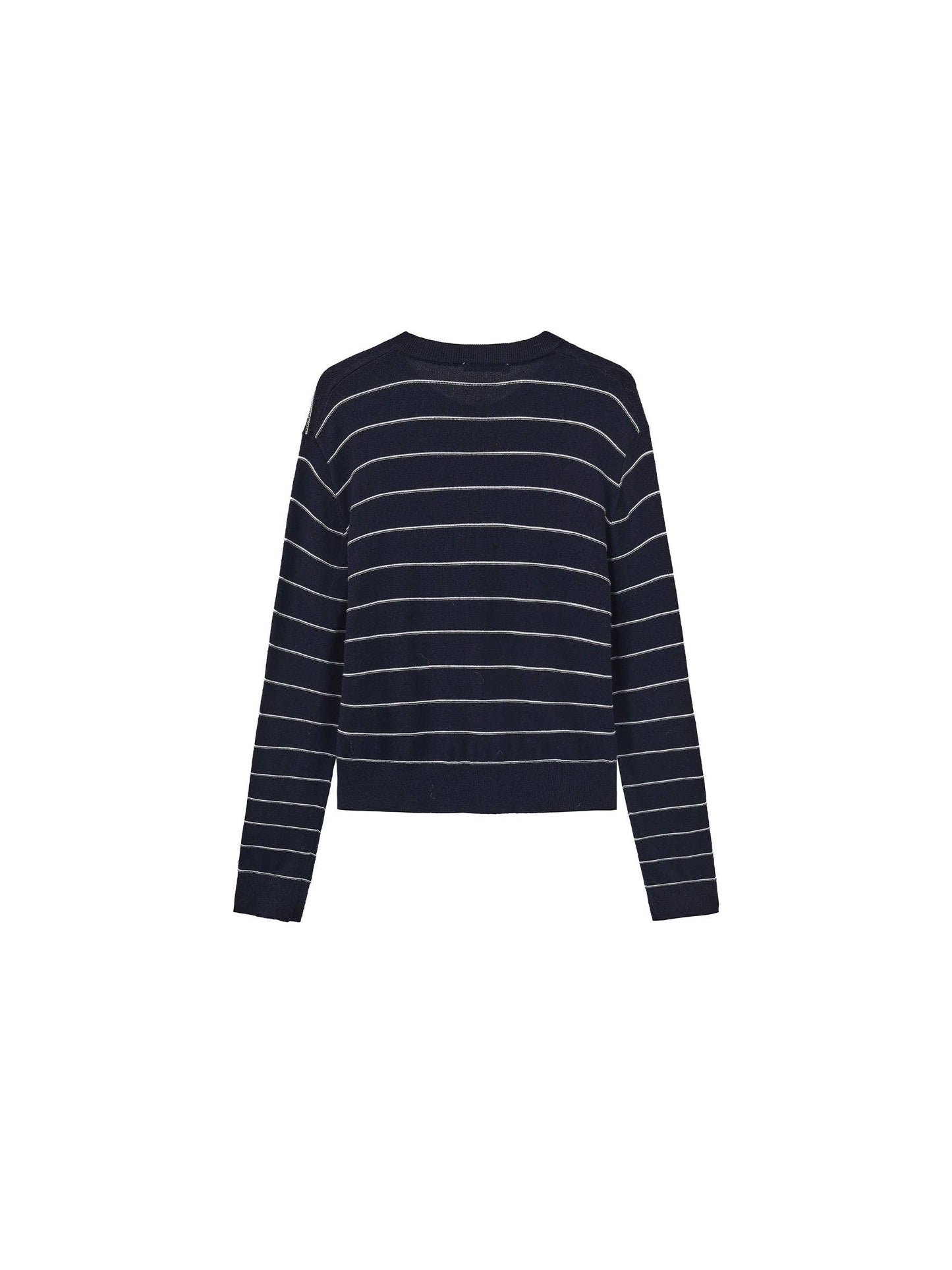 Striped Long-Sleeve Knit Cardigan | Two Colours