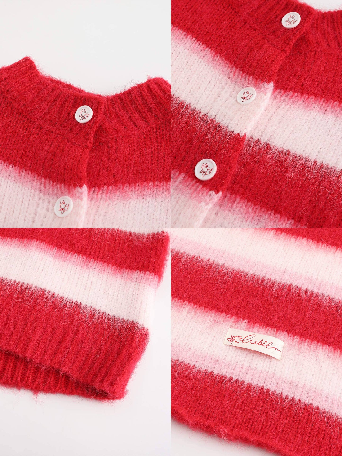 Stripe Wool Knit Cardigan/Scarf Set | Various Colours
