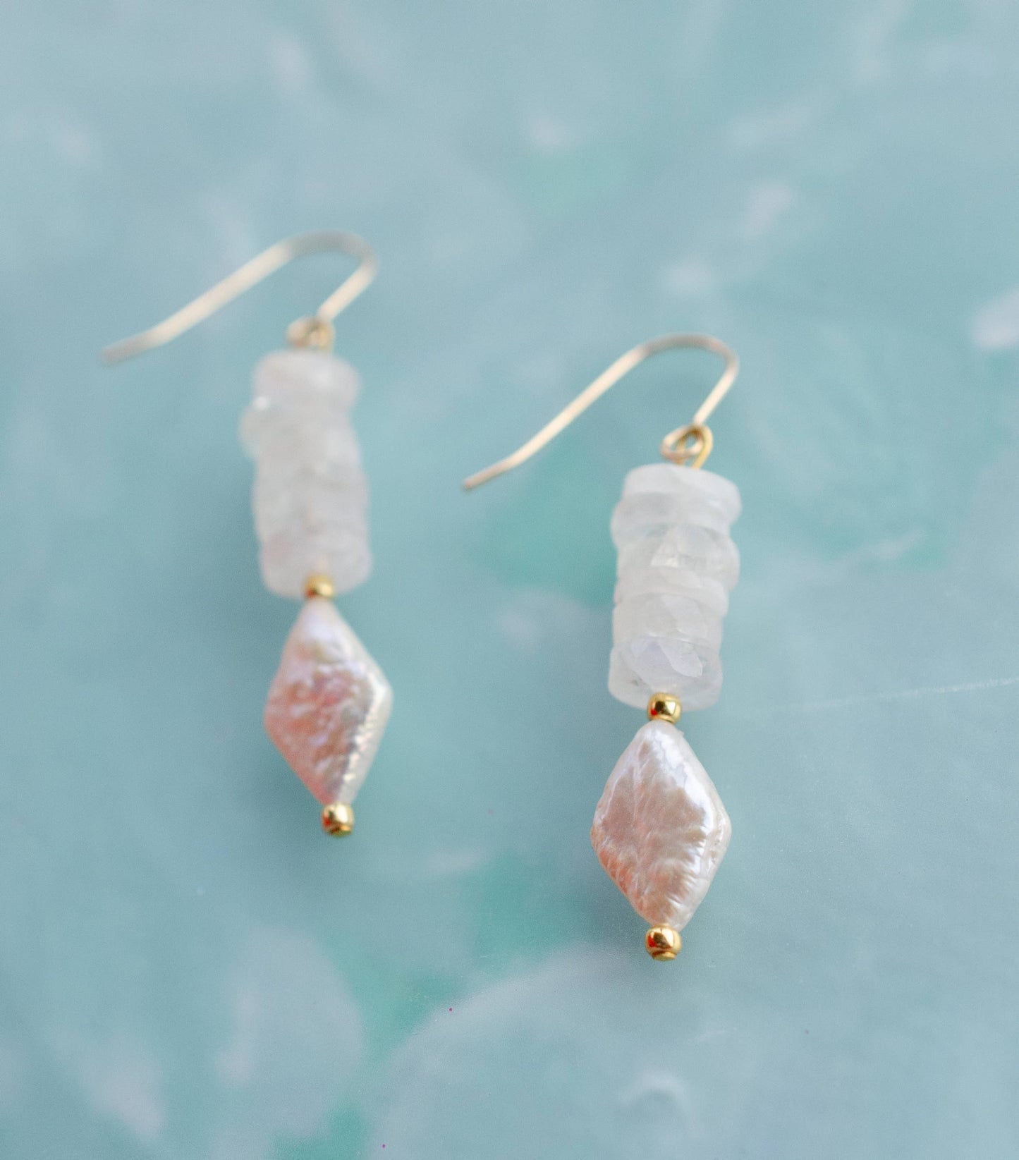 Pear and Moonstone | Drop Earrings