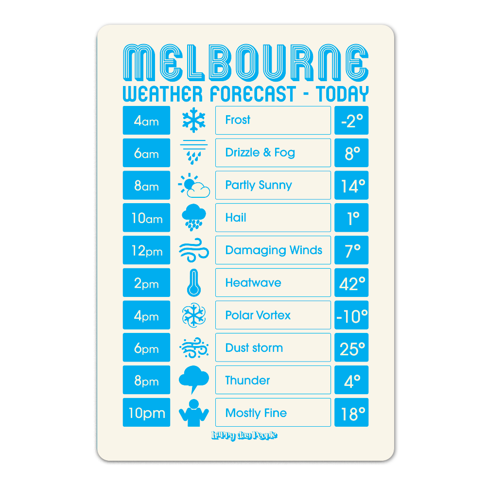 Melbourne Weather Single Magnet