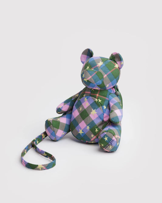 Bear Bag | Green Star Plaid
